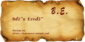 Bús Ernő névjegykártya